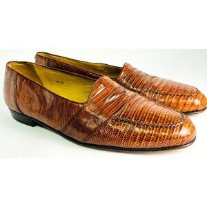 Scarpaletto by Mezlan Men's Genuine Lizard Skin Loafers 11 D Made in Spain